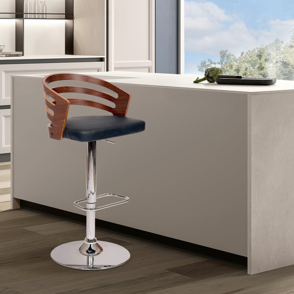 ArmenArtFurniture Armen Art Furniture LCADSWBABLWA Adele Swivel Barstool In Black PU