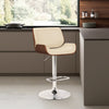 ArmenArtFurniture Armen Living LCLOSWBACRWA London Cream Faux Leather Adjustable Height Swivel Walnut Wood and Chrome Bar Stool