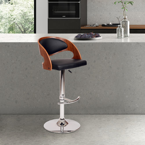 ArmenArtFurniture Armen Art Furniture LCMASWBABLWA Malibu Swivel Barstool In Black PU