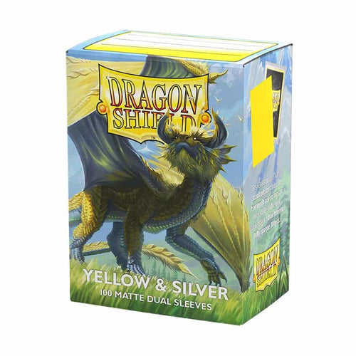 Arcane Tinmen -  Dragon Shield Sleeves: Matte Dual: Yellow And Silver (100Ct)