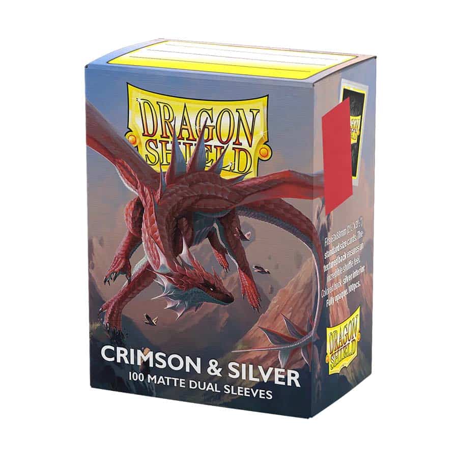 Arcane Tinmen -  Dragon Shield Sleeves: Matte Dual: Crimson And Silver (100Ct)