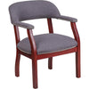Gray Fabric Luxurious Conference Chair with Accent Nail Trim - Flash Furniture