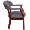 Gray Fabric Luxurious Conference Chair with Accent Nail Trim - Flash Furniture