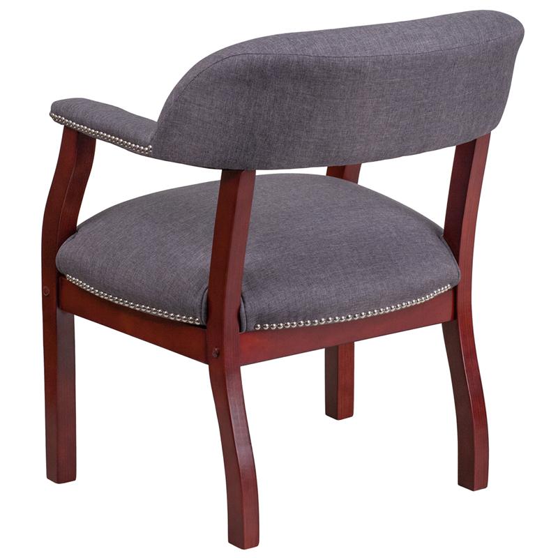 Gray Fabric Luxurious Conference Chair with Accent Nail Trim - Flash Furniture