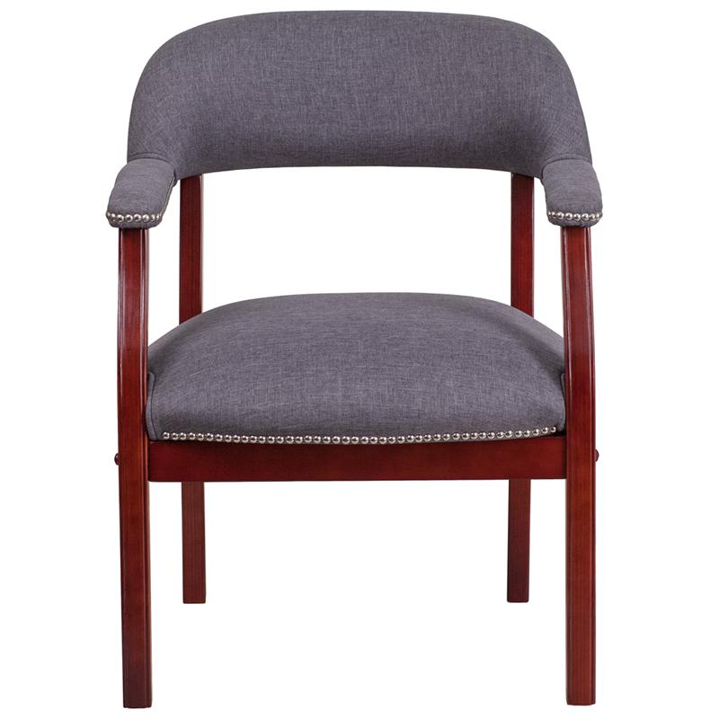 Gray Fabric Luxurious Conference Chair with Accent Nail Trim - Flash Furniture