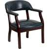 Navy Vinyl Luxurious Conference Chair with Accent Nail Trim - Flash Furniture