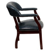 Navy Vinyl Luxurious Conference Chair with Accent Nail Trim - Flash Furniture