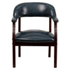 Navy Vinyl Luxurious Conference Chair with Accent Nail Trim - Flash Furniture