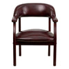 Oxblood Vinyl Luxurious Conference Chair with Accent Nail Trim - Flash Furniture