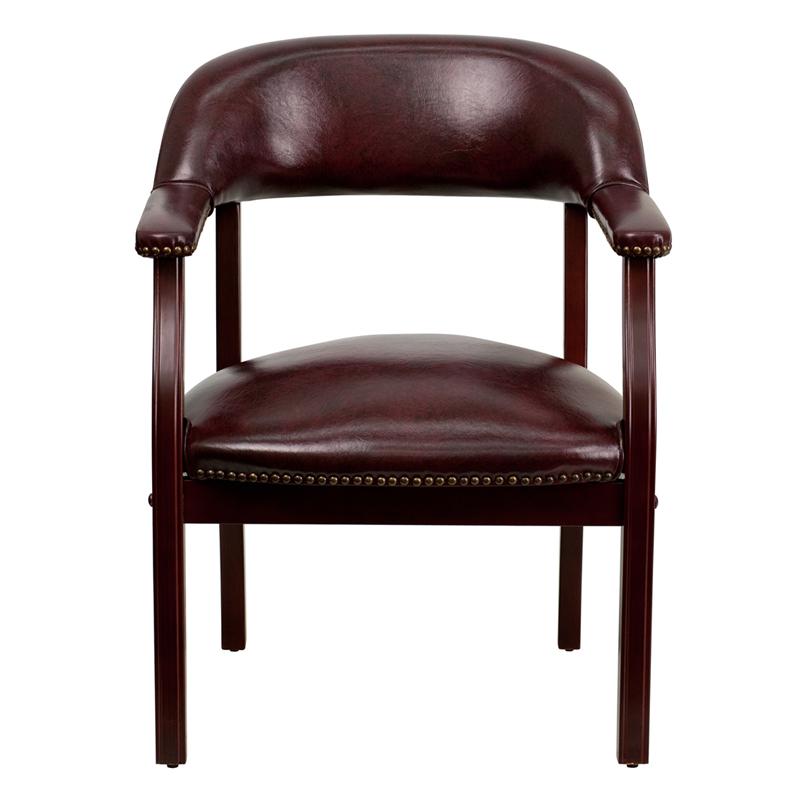 Oxblood Vinyl Luxurious Conference Chair with Accent Nail Trim - Flash Furniture