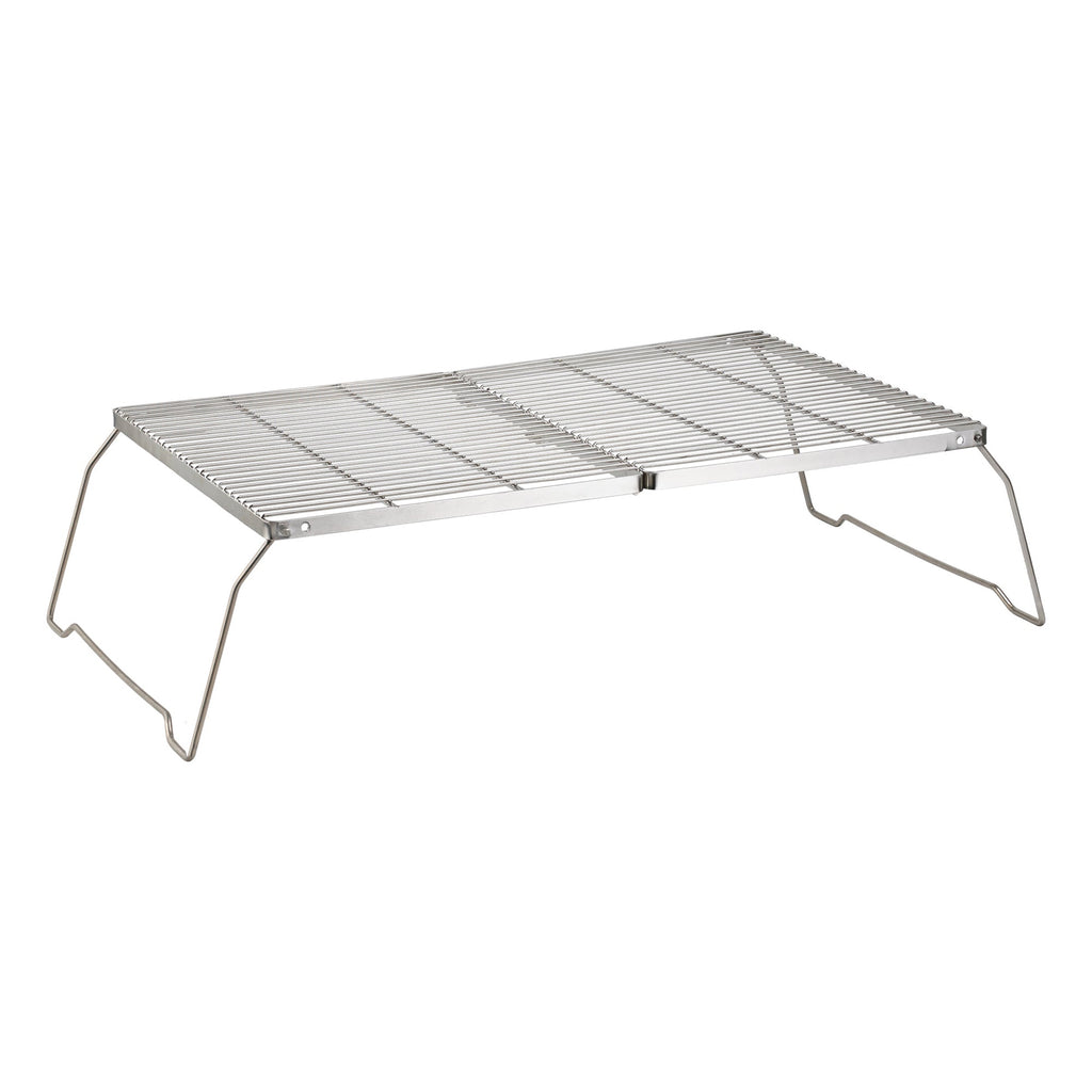 Brentwood  25 x 17 Inch Heavy Duty Stainless Steel Portable Folding Campfire Grill with Carry Bag