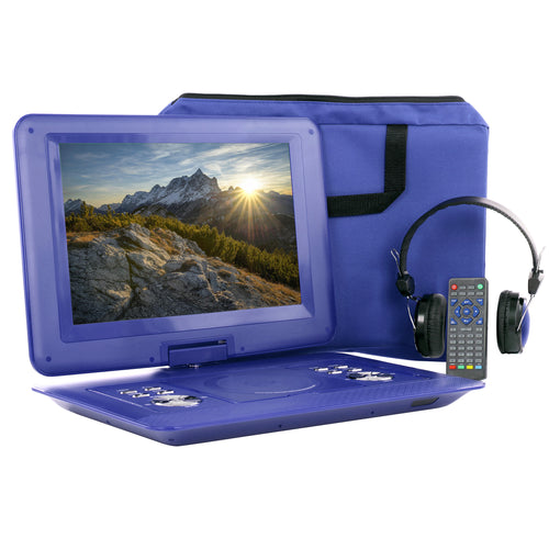 Befree Sound beFree Sound 14.1 Inch Portable DVD Player with Swivel TFT-LCD Screed USB,Sn anD,AV Inputs- Blue - Factory Reconditioned