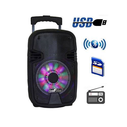 Befree Sound beFree Sound 8 Inch 400 Watts Bluetooth Portable Party Speaker with USB, SD Input and Reactive Lights