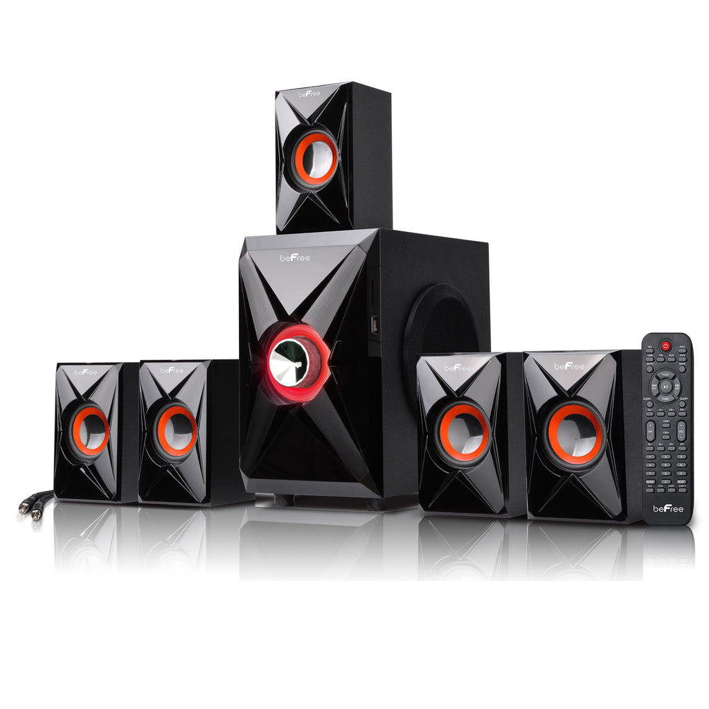 Befree Sound beFree Sound 5.1 Channel Bluetooth Surround Sound Speaker System in Orange