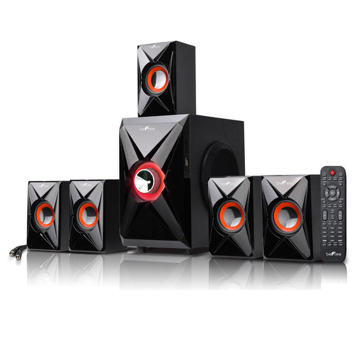 Befree Sound beFree Sound 5.1 Channel Bluetooth Surround Sound Speaker System in Orange