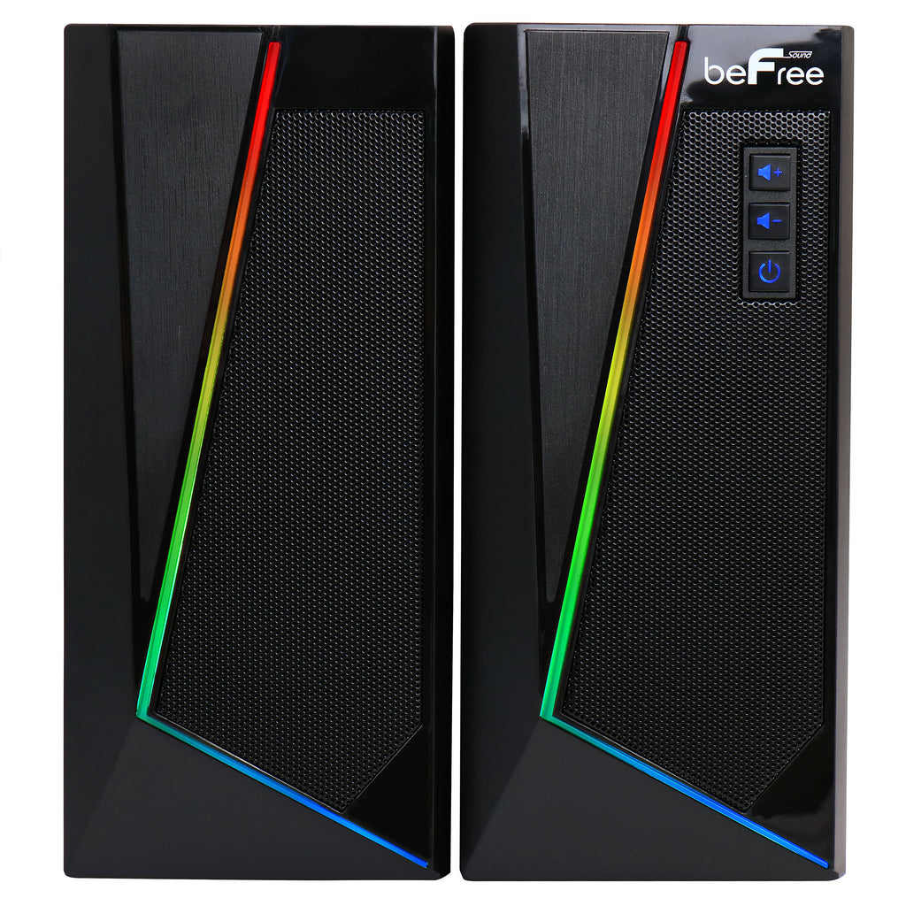 Befree Sound beFree Sound 2.0 Computer Gaming Speakers with LED RGB Lights