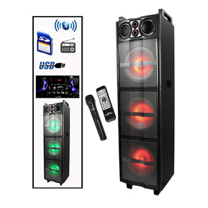 Befree Sound beFree Sound Triple 10 Inch Portable Bluetooth Subwoofer Speaker with Party Lights