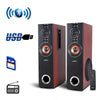 Befree Sound beFree Sound 2.1 Channel Powered Bluetooth Dual Wood Tower Speakers with Optical Input