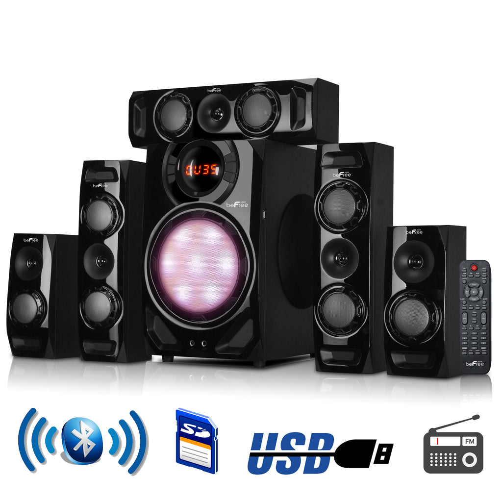 Befree Sound beFree Sound 5.1 Channel Surround Sound Bluetooth Speaker System in Black