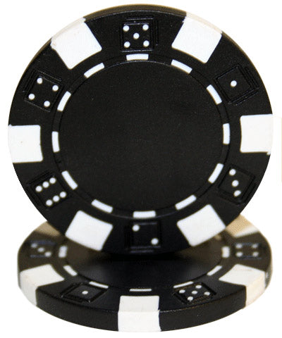Brybelly Holdings CPSD-BLACK-25 Roll of 25 - Striped Dice 11.5 gram - Black