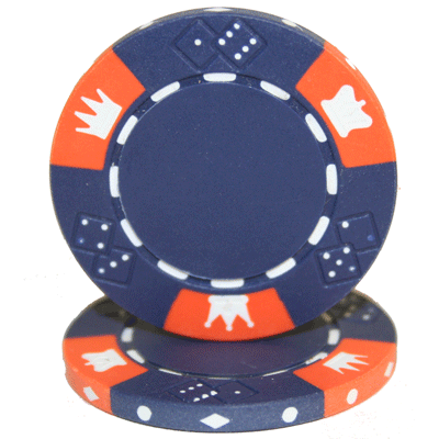Brybelly Holdings CPCD-BLUE-25 Roll of 25 - Crown & Dice 3 Tone 14 gram - Blue