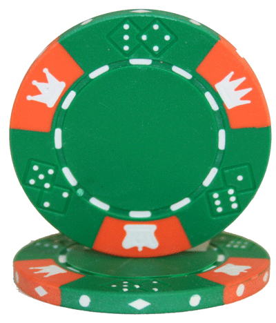 Brybelly Holdings CPCD-GREEN-25 Roll of 25 - Crown & Dice 3 Tone 14 gram - Green
