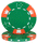 Brybelly Holdings CPCD-GREEN-25 Roll of 25 - Crown & Dice 3 Tone 14 gram - Green