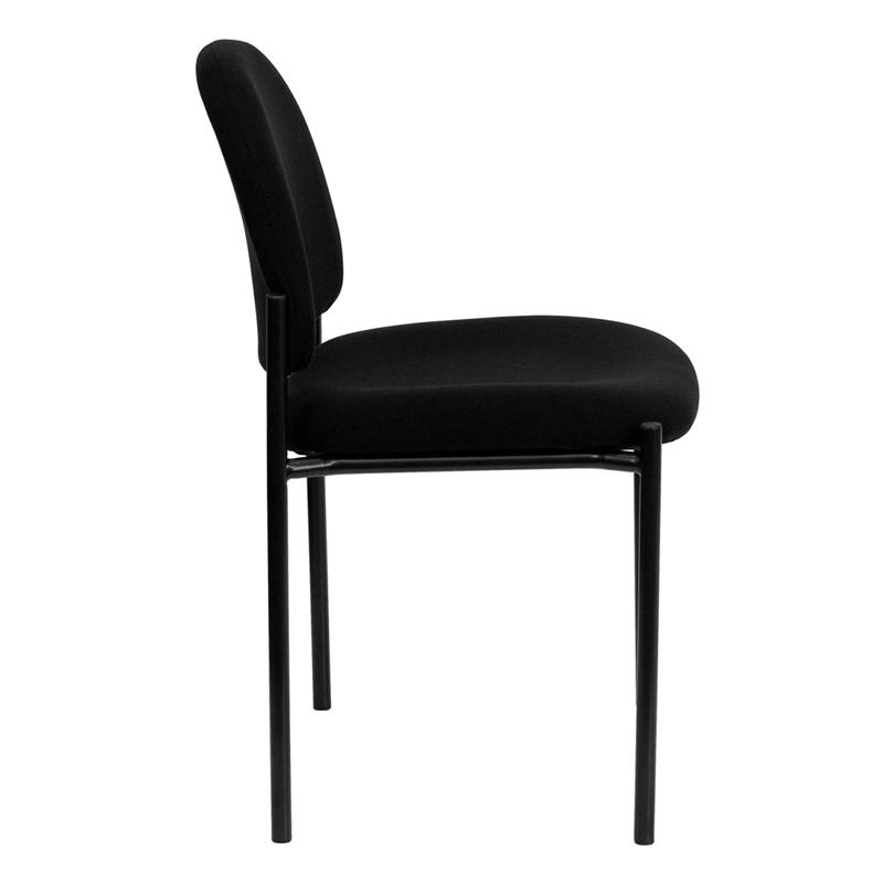 Comfort Black Fabric Stackable Steel Side Reception Chair - Flash Furniture