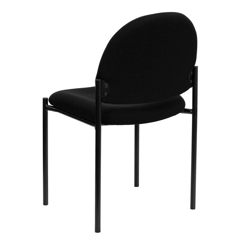 Comfort Black Fabric Stackable Steel Side Reception Chair - Flash Furniture