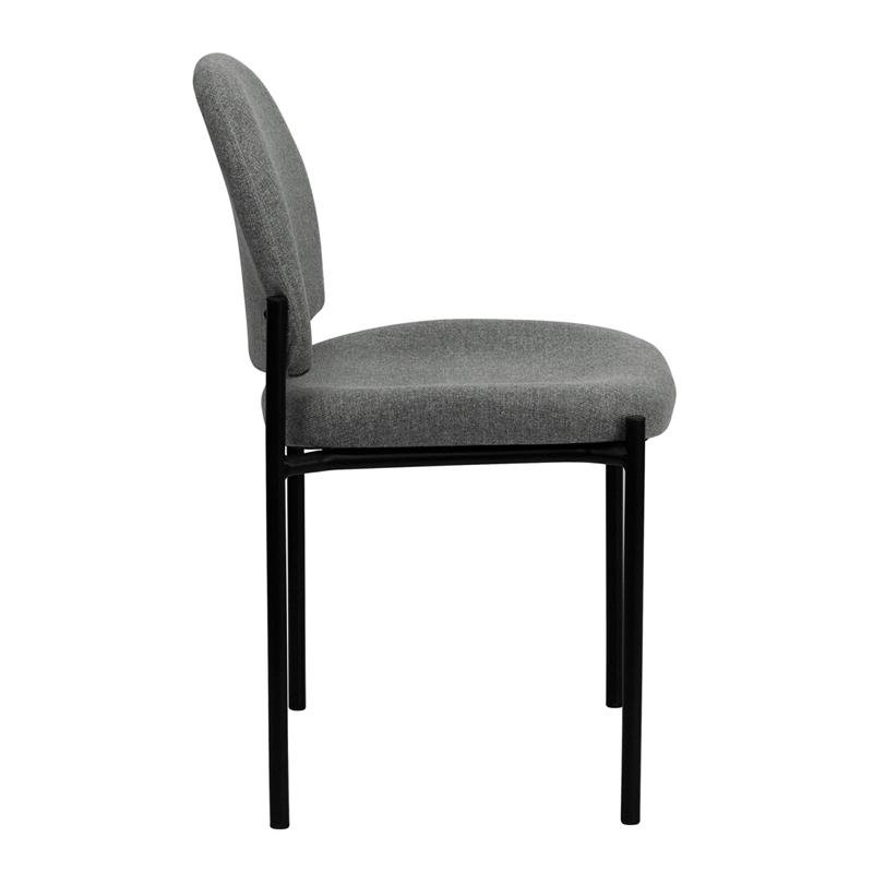 Comfort Gray Fabric Stackable Steel Side Reception Chair - Flash Furniture