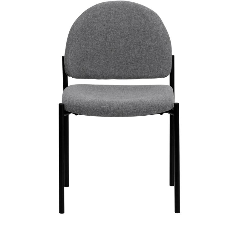 Comfort Gray Fabric Stackable Steel Side Reception Chair - Flash Furniture