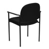 Comfort Black Fabric Stackable Steel Side Reception Chair with Arms - Flash Furniture
