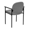 Comfort Gray Fabric Stackable Steel Side Reception Chair with Arms - Flash Furniture