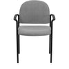 Comfort Gray Fabric Stackable Steel Side Reception Chair with Arms - Flash Furniture