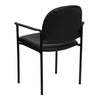 Comfort Black Vinyl Stackable Steel Side Reception Chair with Arms - Flash Furniture