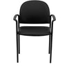 Comfort Black Vinyl Stackable Steel Side Reception Chair with Arms - Flash Furniture