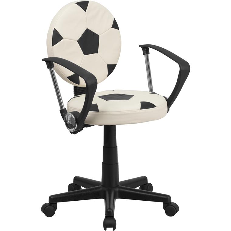 Soccer Swivel Task Office Chair with Arms - Flash Furniture