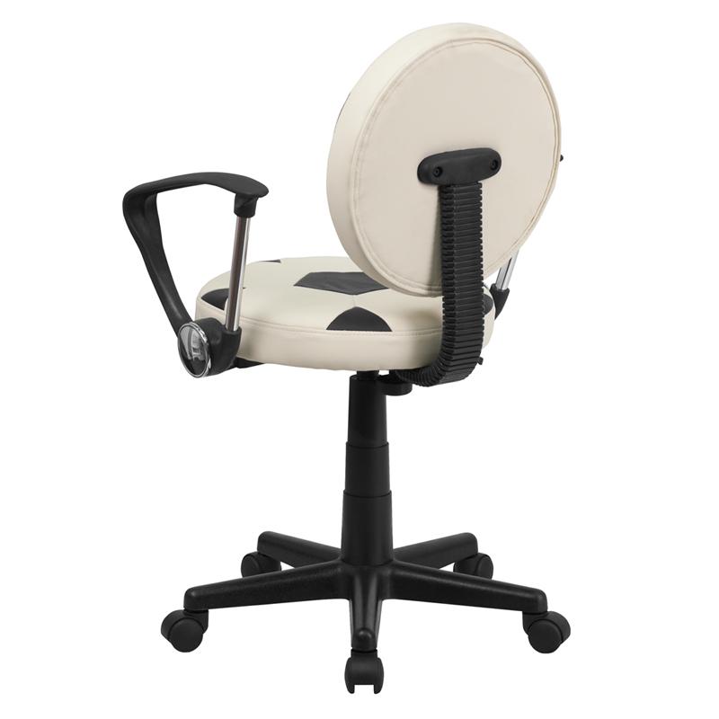 Soccer Swivel Task Office Chair with Arms - Flash Furniture