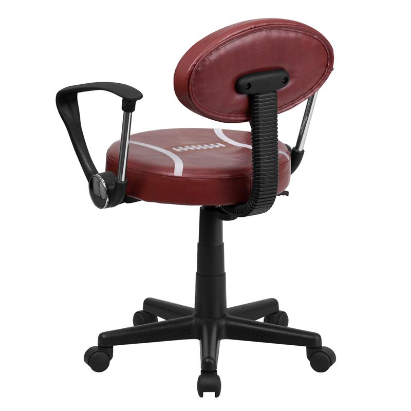 Football Swivel Task Office Chair with Arms - Flash Furniture