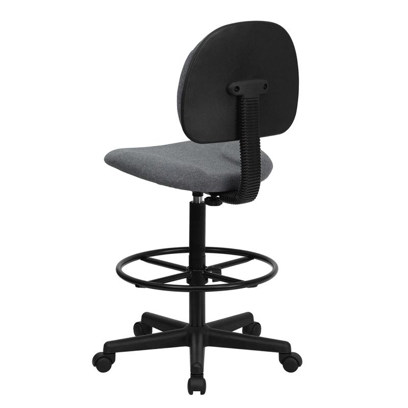 Gray Fabric Drafting Chair (Cylinders: 22.5''-27''H or 26''-30.5''H) - Flash Furniture
