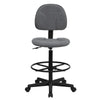 Gray Fabric Drafting Chair (Cylinders: 22.5''-27''H or 26''-30.5''H) - Flash Furniture