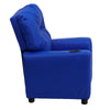 Contemporary Blue Vinyl Kids Recliner with Cup Holder - Flash Furniture