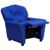 Contemporary Blue Vinyl Kids Recliner with Cup Holder - Flash Furniture