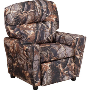 Contemporary Camouflaged Fabric Kids Recliner with Cup Holder - Flash Furniture