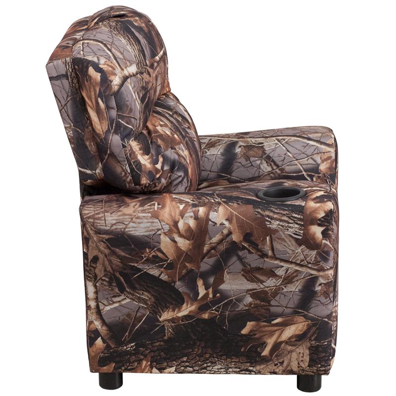 Contemporary Camouflaged Fabric Kids Recliner with Cup Holder - Flash Furniture