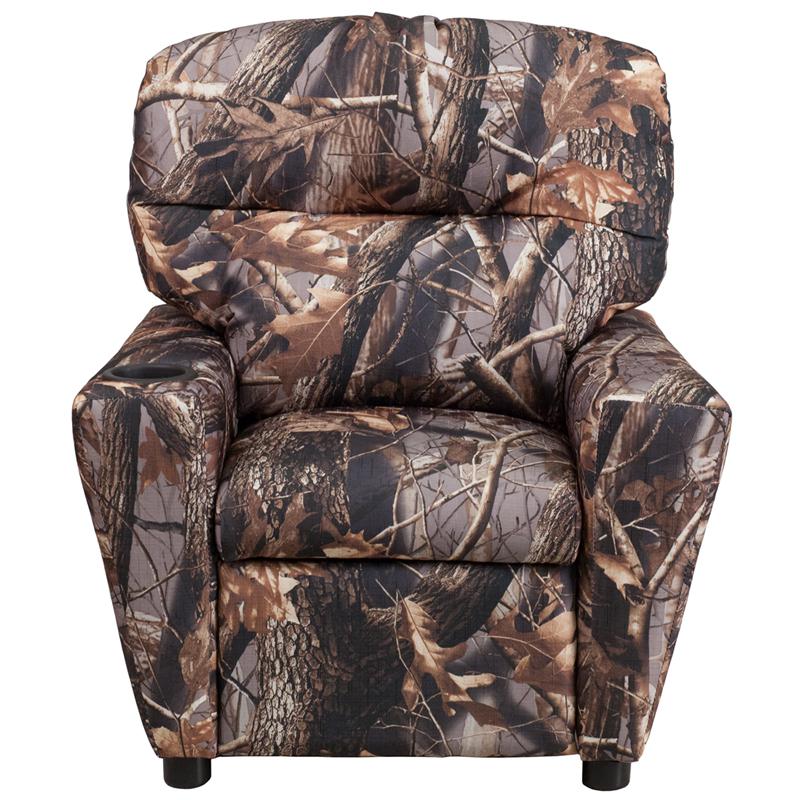 Contemporary Camouflaged Fabric Kids Recliner with Cup Holder - Flash Furniture