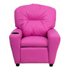 Contemporary Hot Pink Vinyl Kids Recliner with Cup Holder - Flash Furniture