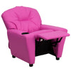 Contemporary Hot Pink Vinyl Kids Recliner with Cup Holder - Flash Furniture