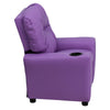 Contemporary Lavender Vinyl Kids Recliner with Cup Holder - Flash Furniture