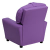 Contemporary Lavender Vinyl Kids Recliner with Cup Holder - Flash Furniture